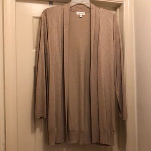 Calvin Klein tan long sleeve long cardigan